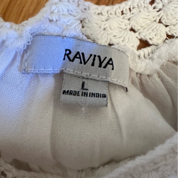 Raviya WHITE Tiered Crochet Neck Swim Cover-up Dress,Sz Large (n) - Picture 7 of 10